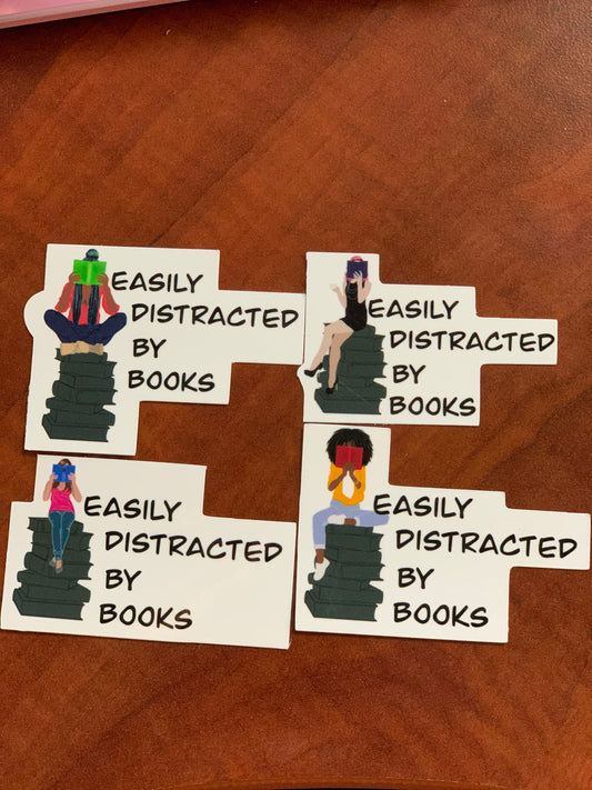 Distracted by Books Sticker